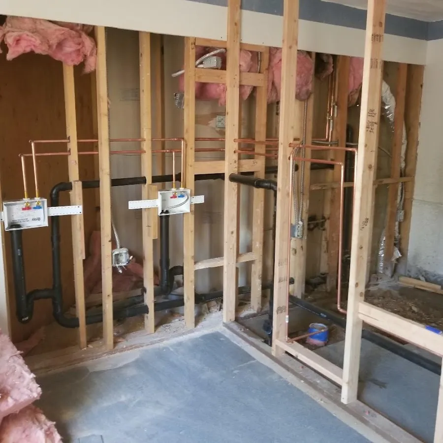Copper pipe rough-in and plumbing installation in Park City
